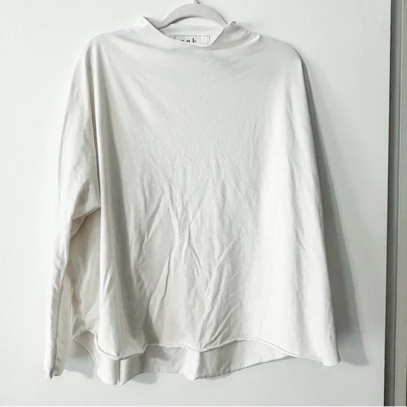 Frank & Eileen Effie Long-Sleeve Funnel Neck CapeletHeritage Jersey White Large